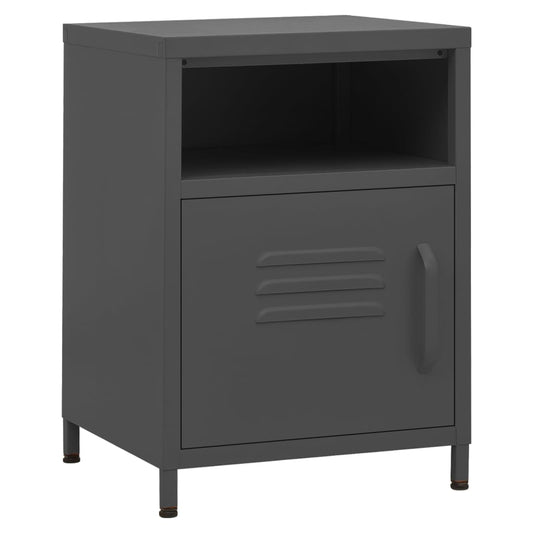 vidaXL Nightstands 2 pcs Anthracite 35x35x51 cm Steel