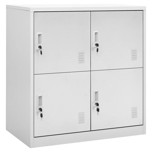 vidaXL Locker Cabinets 2 pcs Light Grey 90x45x92,5 cm Steel