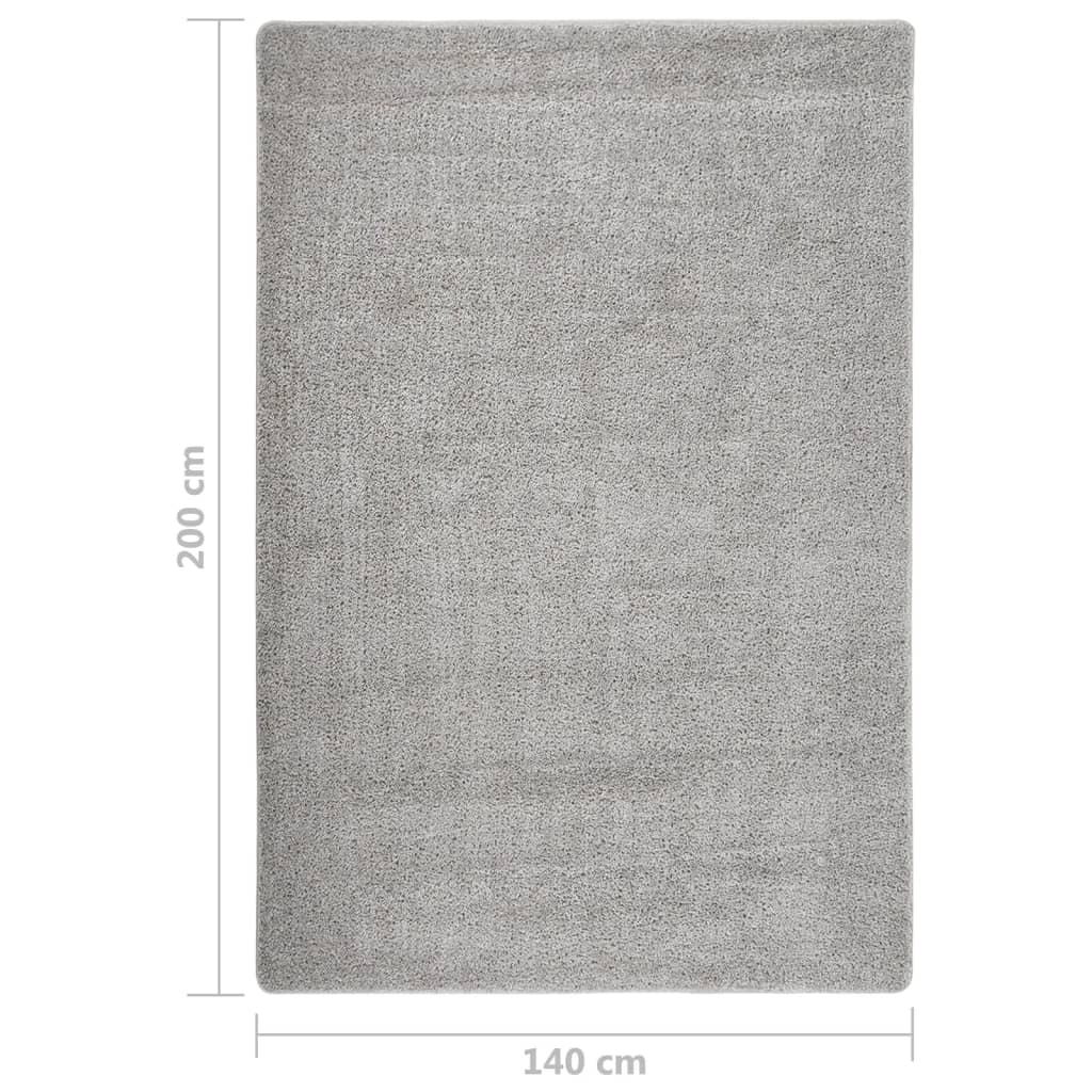 vidaXL Shaggy Rug Light Grey 140x200 cm Anti Slip