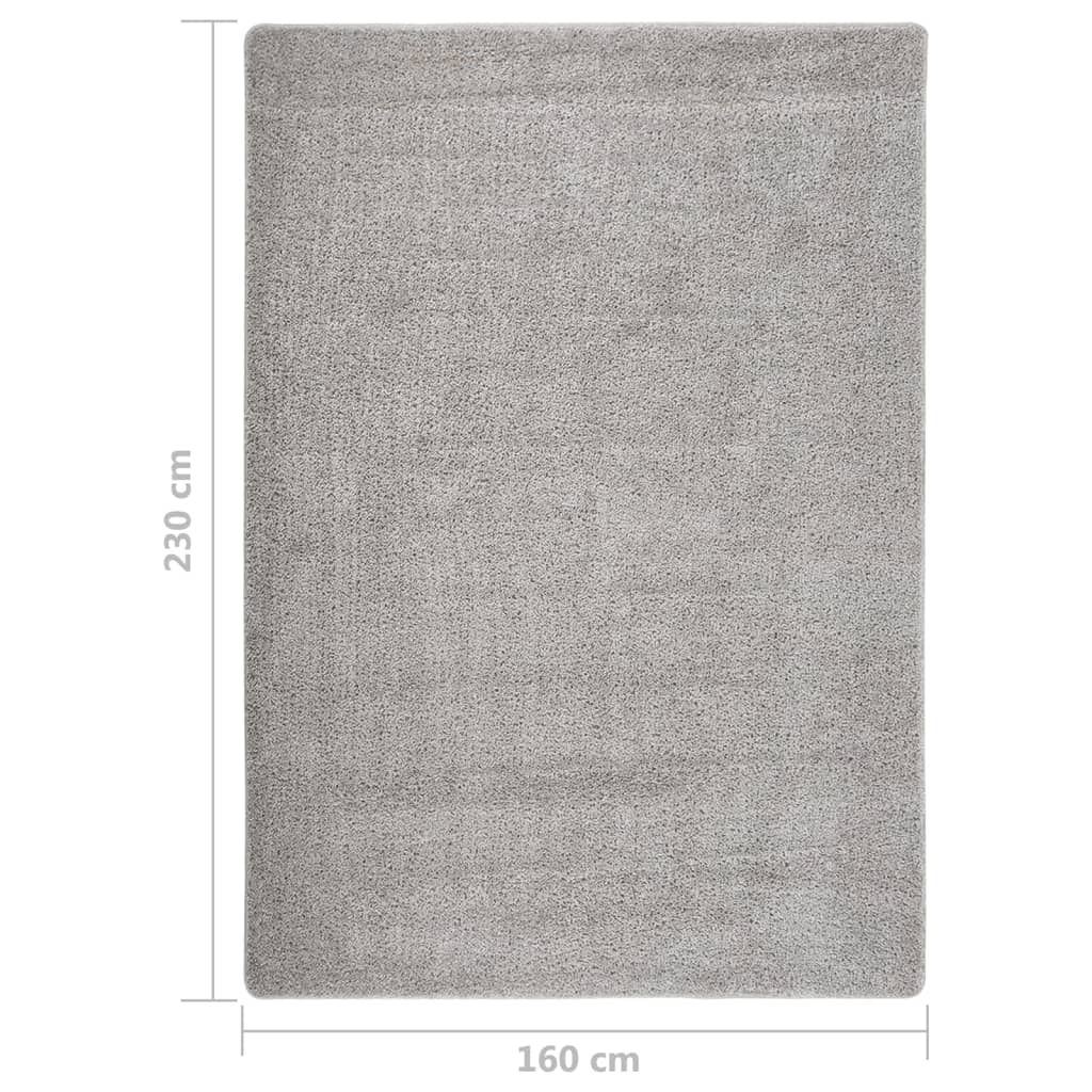 340385 vidaXL Shaggy Rug Light Grey 160x230 cm Anti Slip