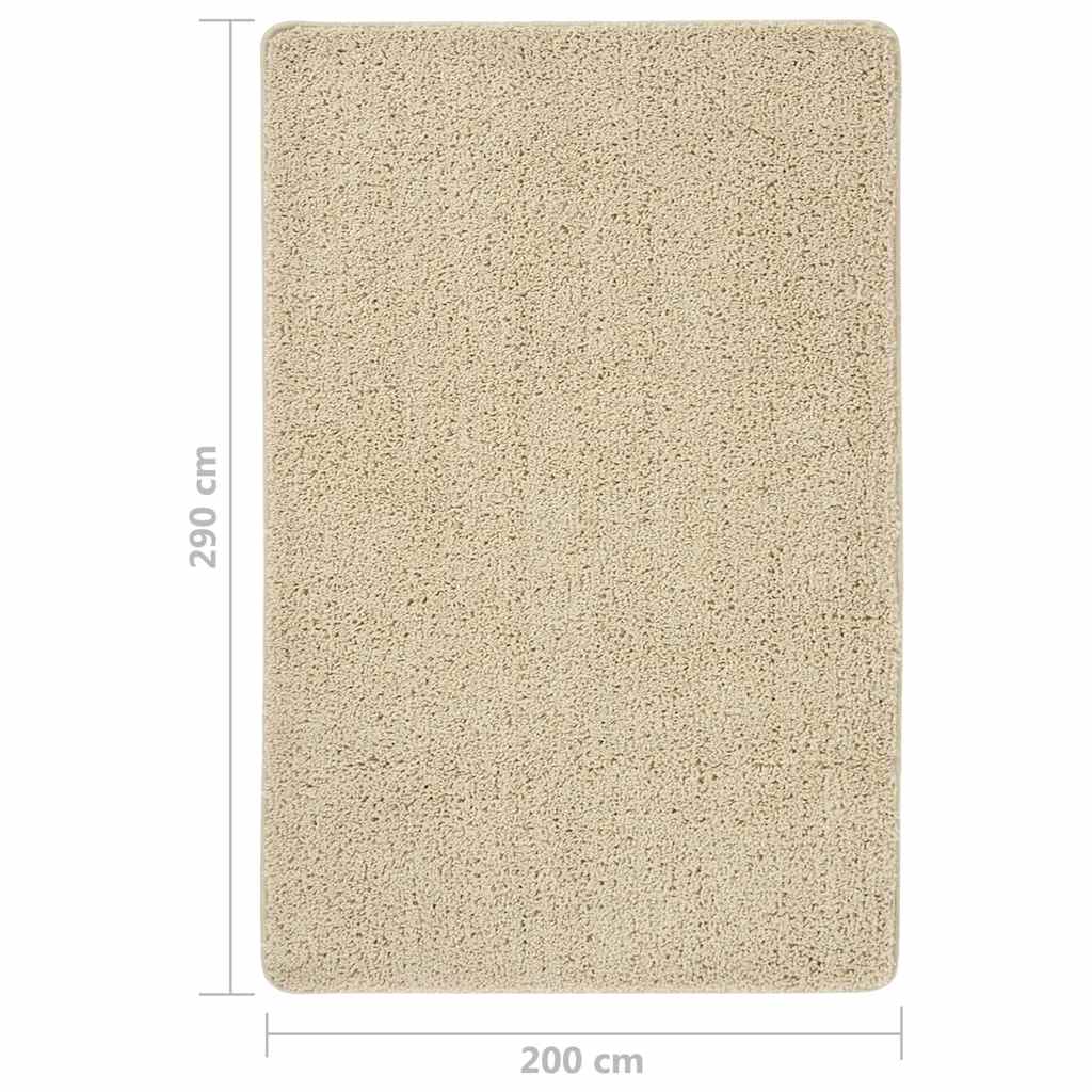 340391 vidaXL Shaggy Rug Cream 200x290 cm Anti Slip