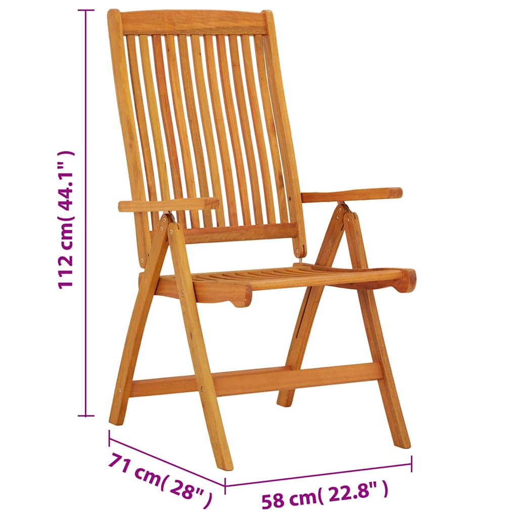 vidaXL Folding Chairs 2 pcs Solid Wood Eucalyptus