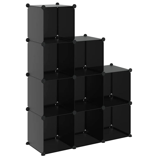 vidaXL Storage Cube Organiser with 9 Cubes Black PP