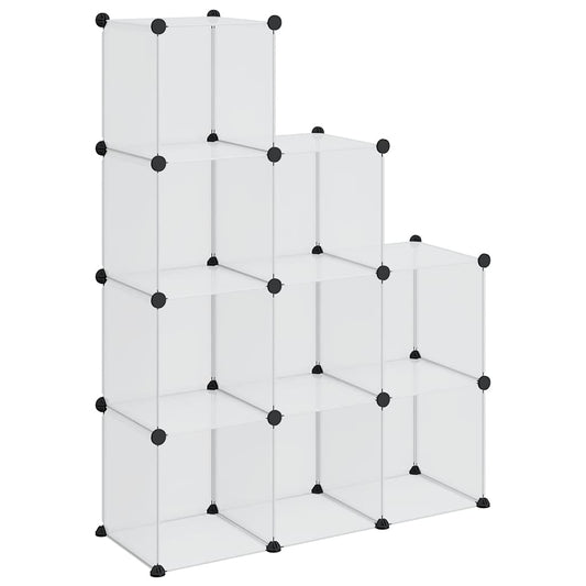 vidaXL Storage Cube Organiser with 9 Cubes Transparent PP