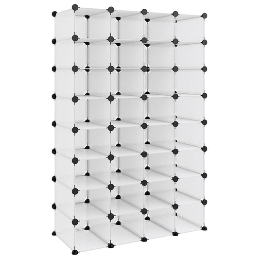 vidaXL Shoe Rack Transparent 93x36.5x140 cm PP