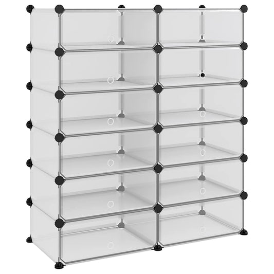 vidaXL Shoe Rack Transparent 94.5x36.5x106 cm PP