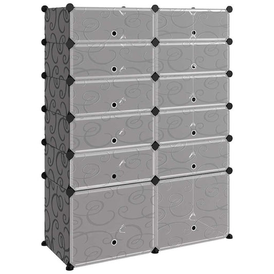 vidaXL Shoe Rack Black 94x37x125 cm PP