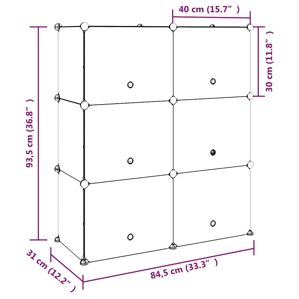 vidaXL Shoe Rack Black 84.5x31x93.5 cm PP