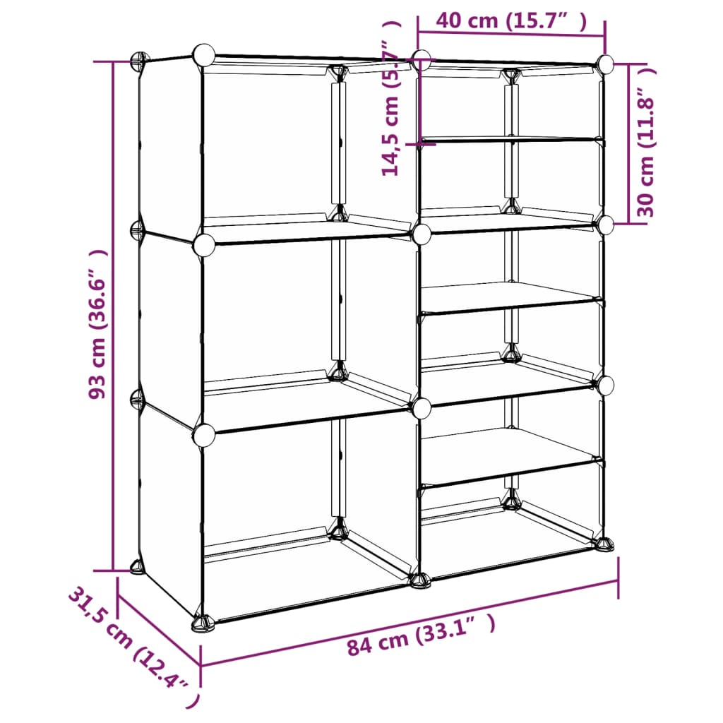 vidaXL Shoe Rack Transparent 84x31.5x93 cm PP