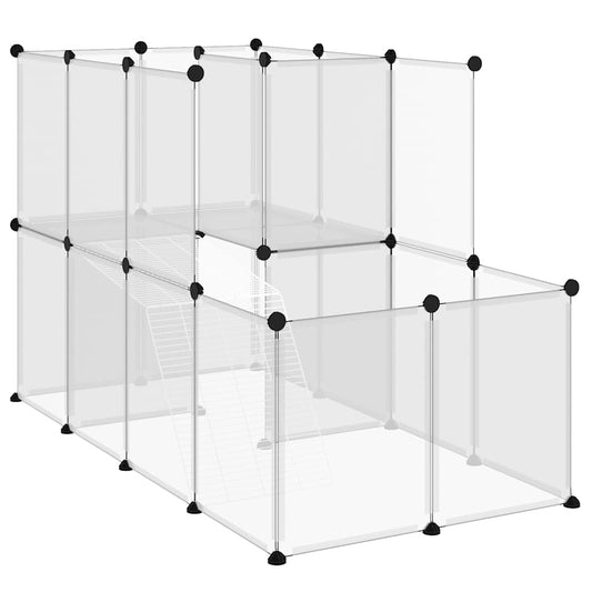 vidaXL Small Animal Cage Transparent 142x74x93 cm PP and Steel