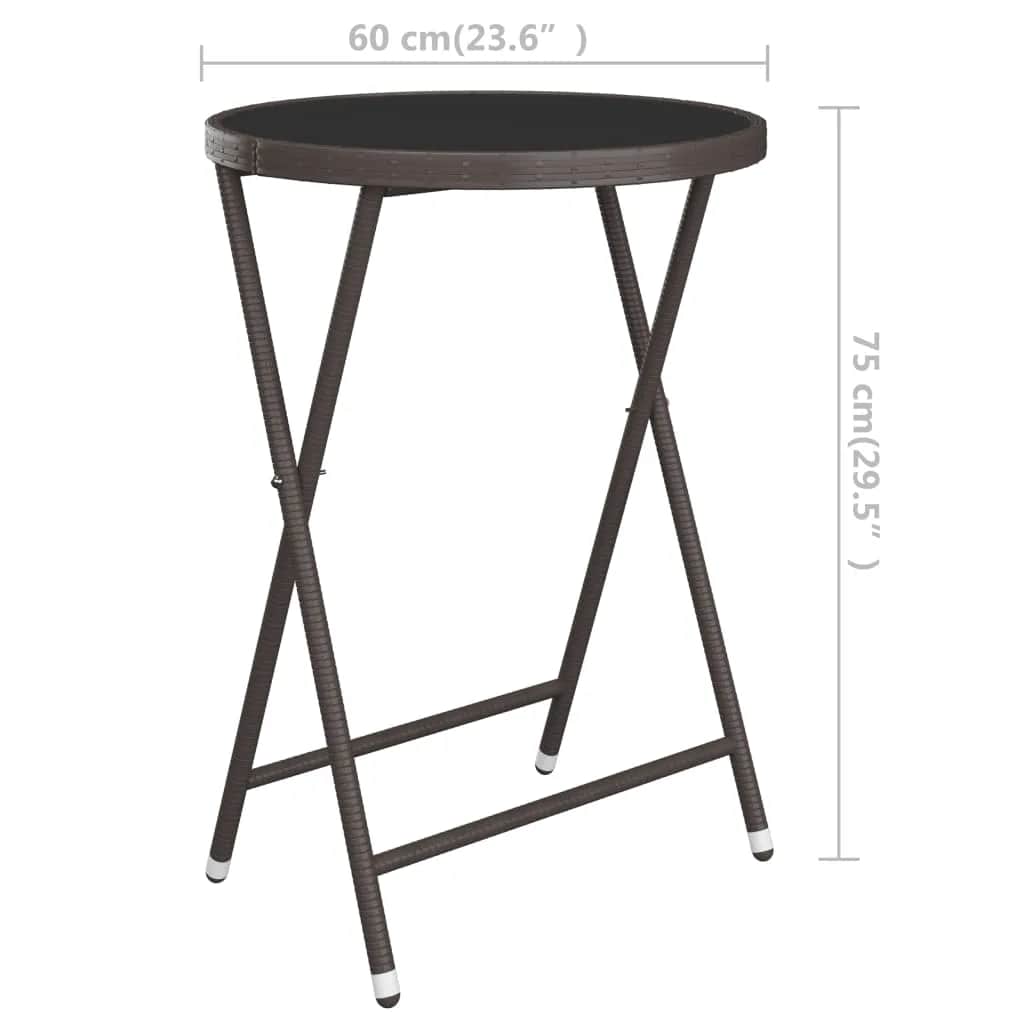 vidaXL Garden Bistro Set | Brown | Poly rattan | Medium | Removable Covers