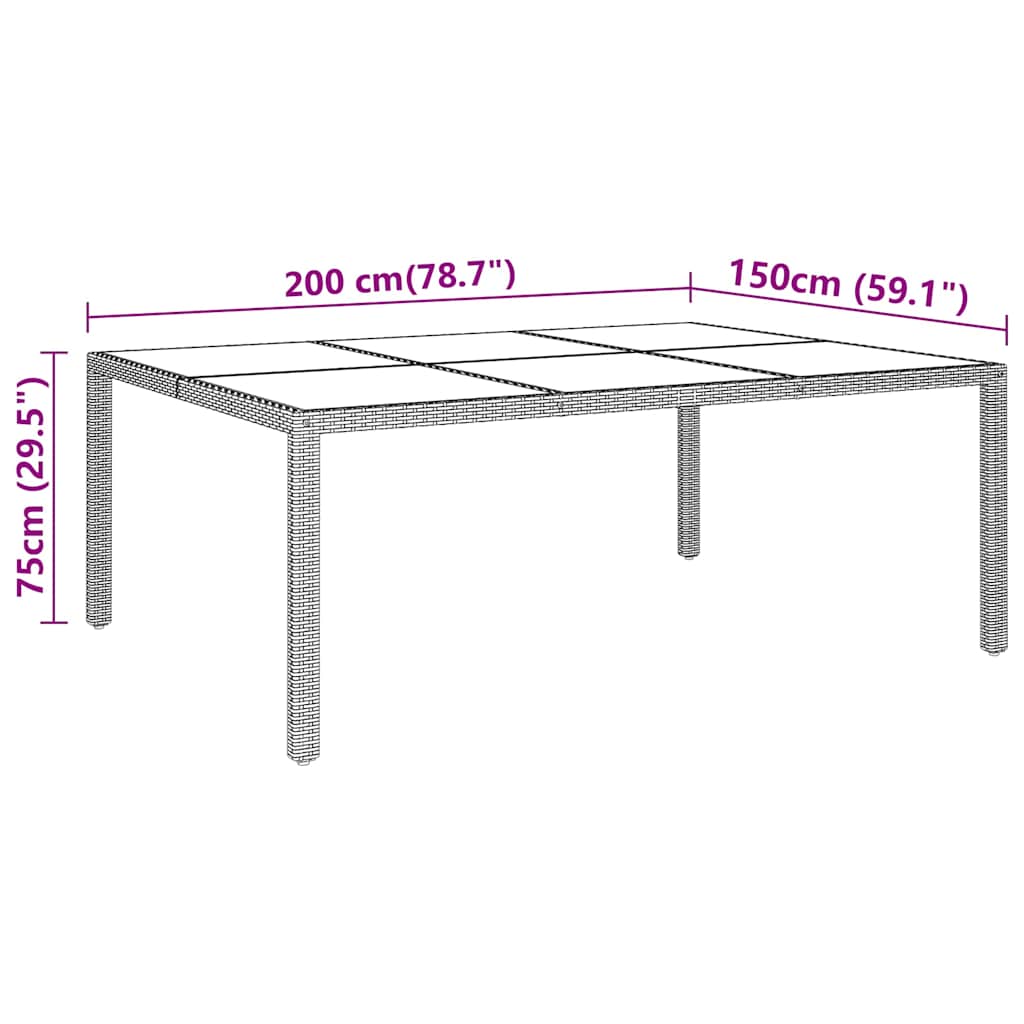 vidaXL 11 Piece Garden Dining Set Poly Rattan Brown
