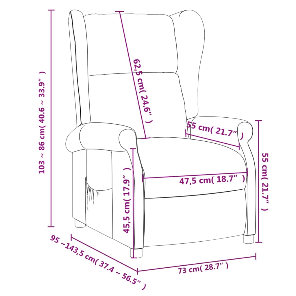 vidaXL Recliner Chair Dark Green Fabric