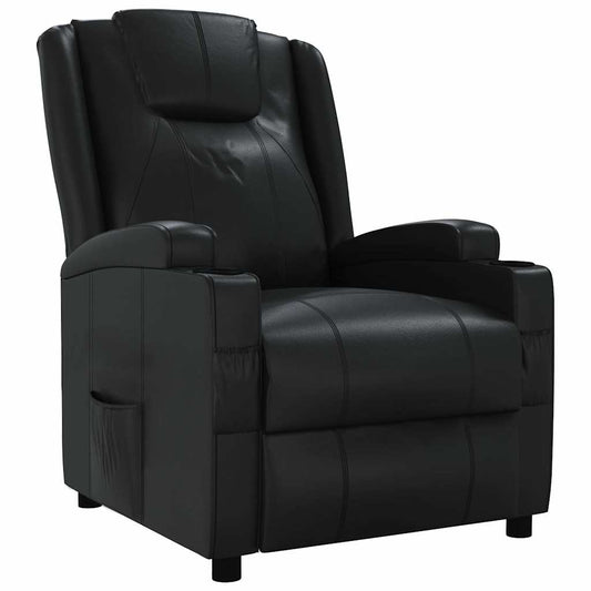 vidaXL Recliner Chair Black Faux Leather