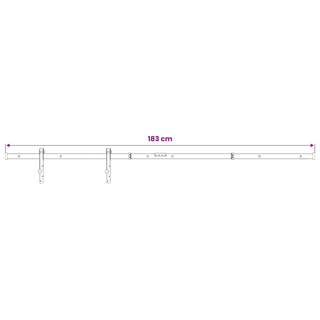 vidaXL Mini Sliding Cabinet Door Kit Carbon Steel White 183 cm