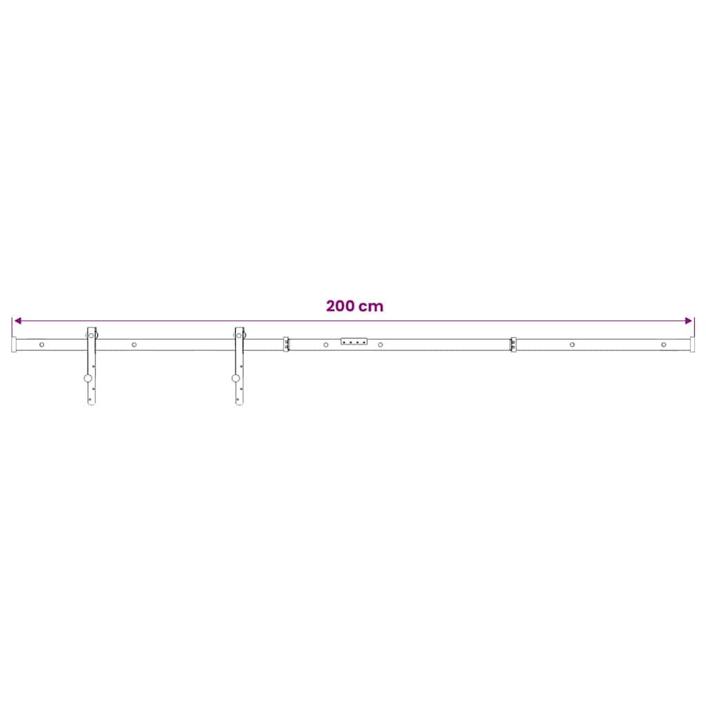 vidaXL Mini Sliding Cabinet Door Kit Carbon Steel White 200 cm