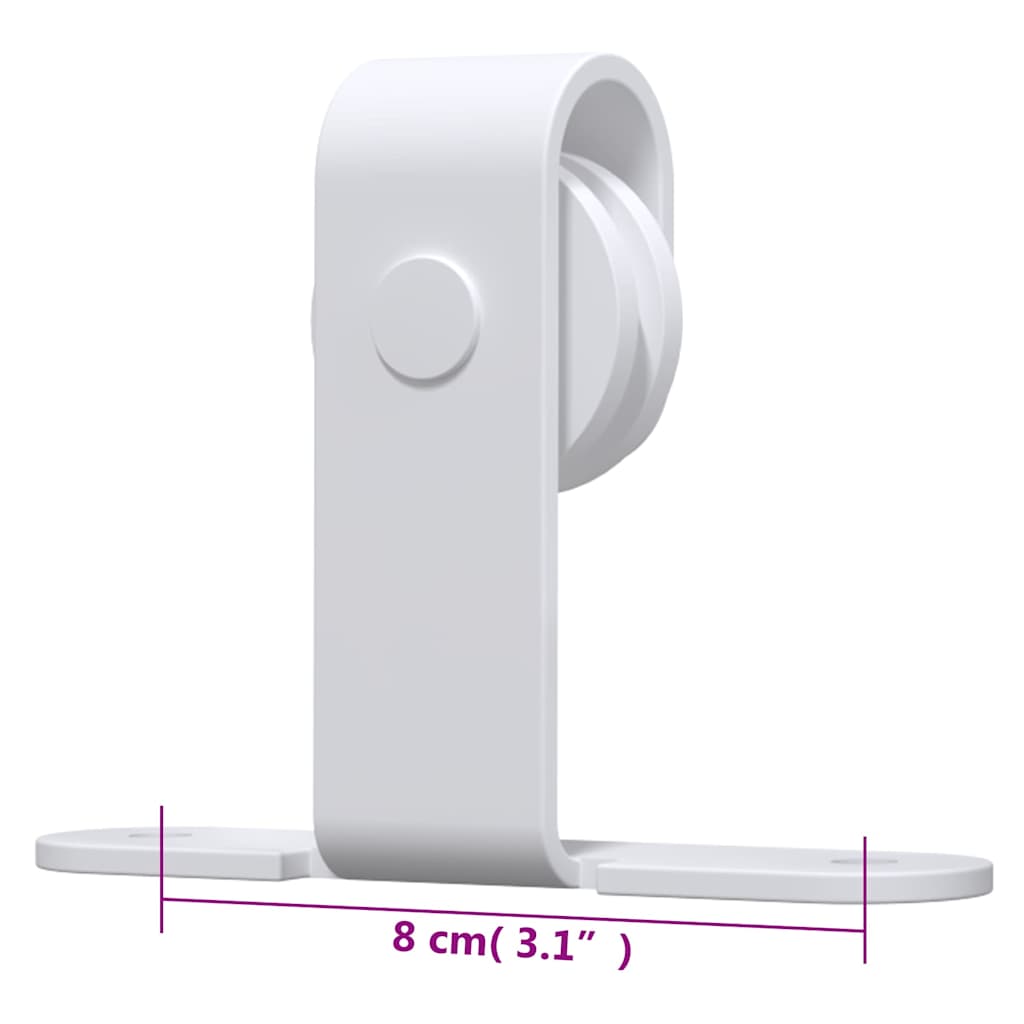 vidaXL Mini Sliding Cabinet Door Kit Carbon Steel White 200 cm