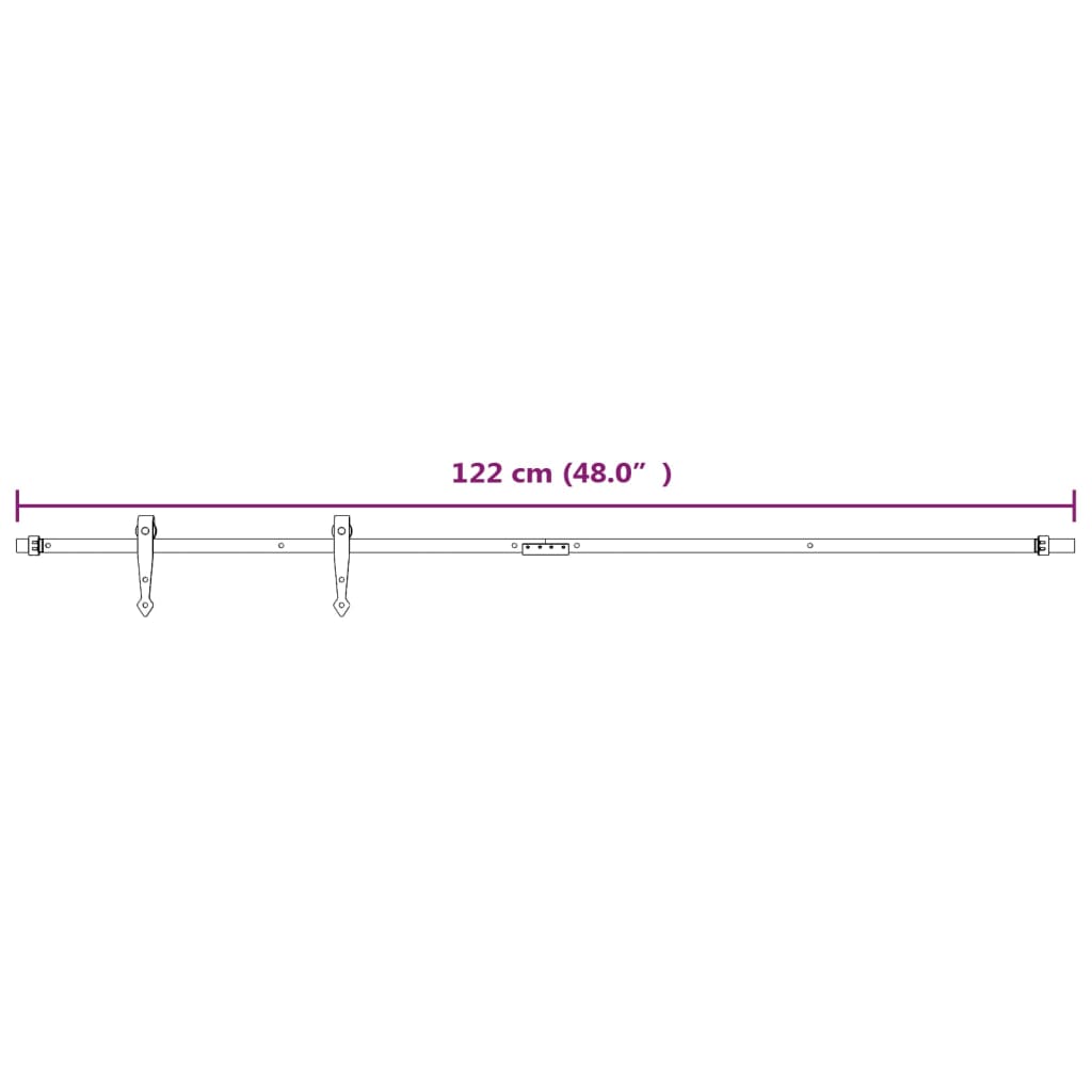 vidaXL Mini Sliding Cabinet Door Kit Carbon Steel White 122 cm