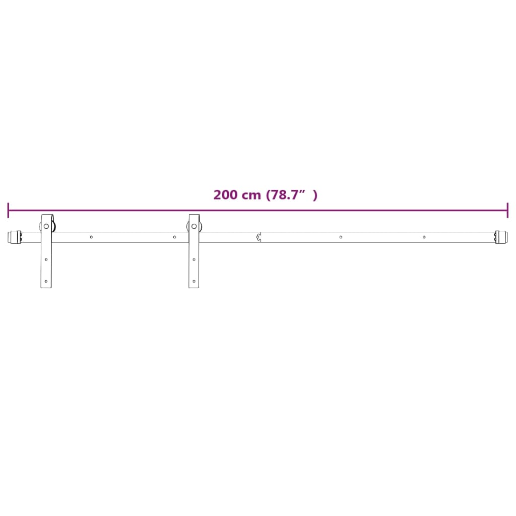 vidaXL Sliding Door Hardware Kit 200 cm Steel White