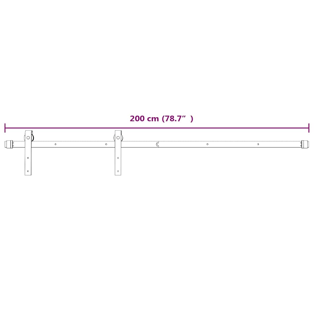 vidaXL Sliding Door Hardware Kit 200 cm Steel White