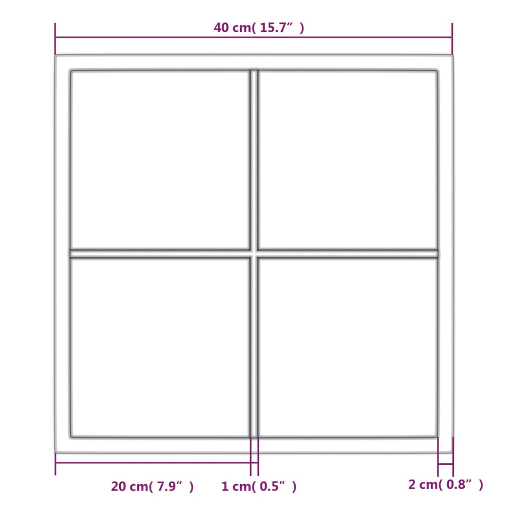 vidaXL Wall Mirror Black 40x40 cm Metal