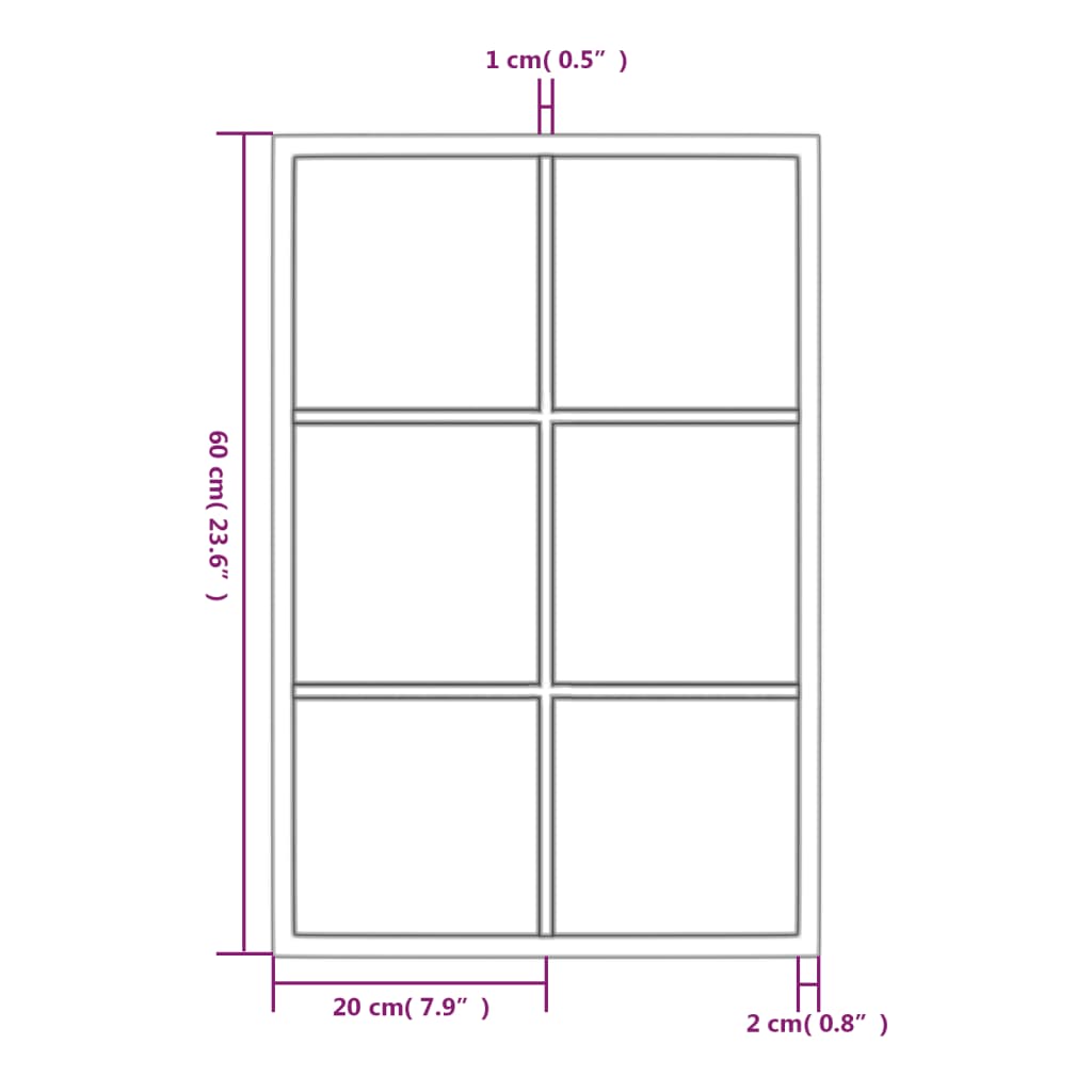 vidaXL Wall Mirror Black 60x40 cm Metal
