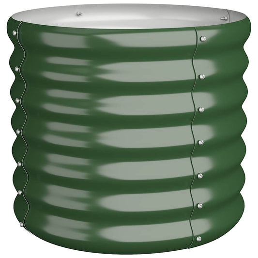 318843 vidaXL Garden Planter Galvanised Steel 40x40x36 cm Green