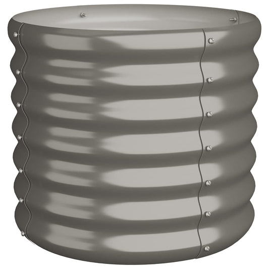 318844 vidaXL Garden Planter Galvanised Steel 40x40x36 cm Grey