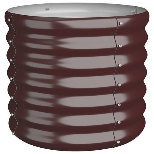 318845 vidaXL Garden Planter Galvanised Steel 40x40x36 cm Brown