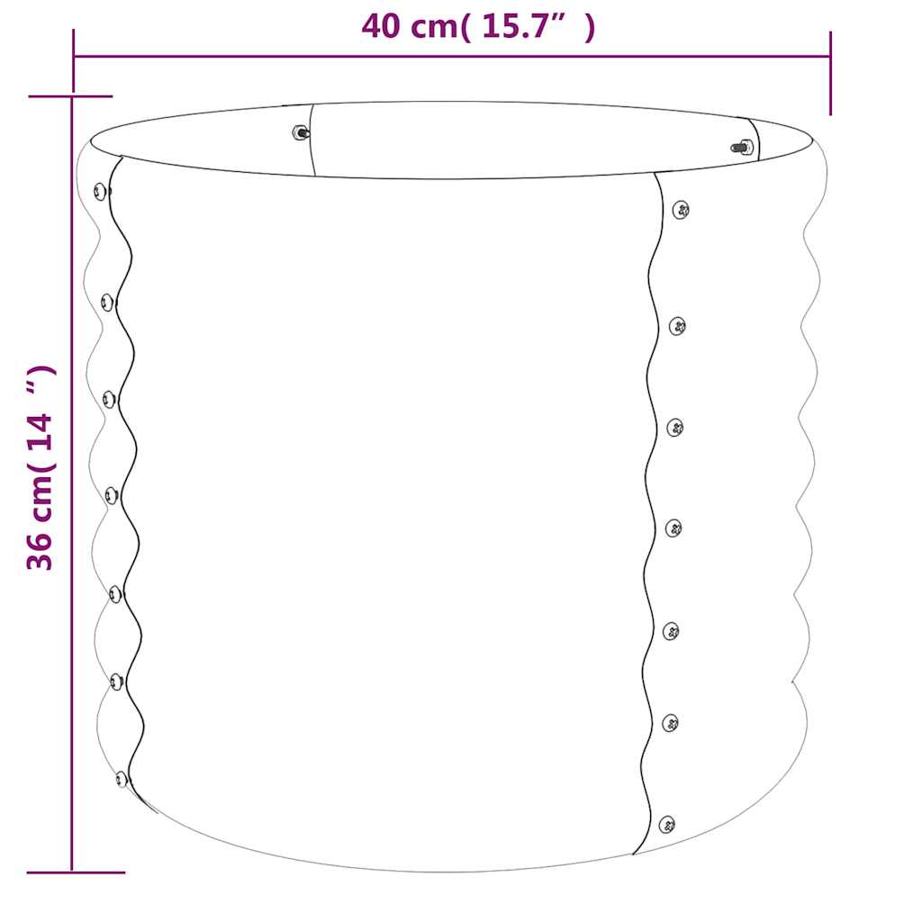 vidaXL Garden Planter | Brown | Powder-coated steel | Medium | Durable
