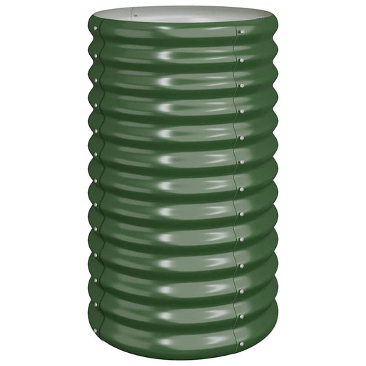 318848 vidaXL Garden Planter Galvanised Steel 40x40x68 cm Green
