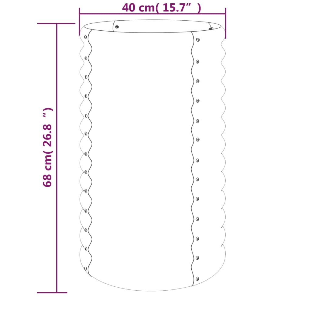 vidaXL Garden Planter | Green | Powder-coated steel | Large | Storage