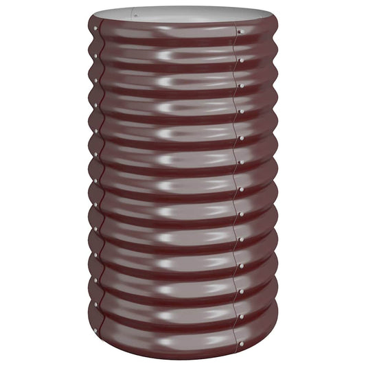 318850 vidaXL Garden Planter Galvanised Steel 40x40x68 cm Brown