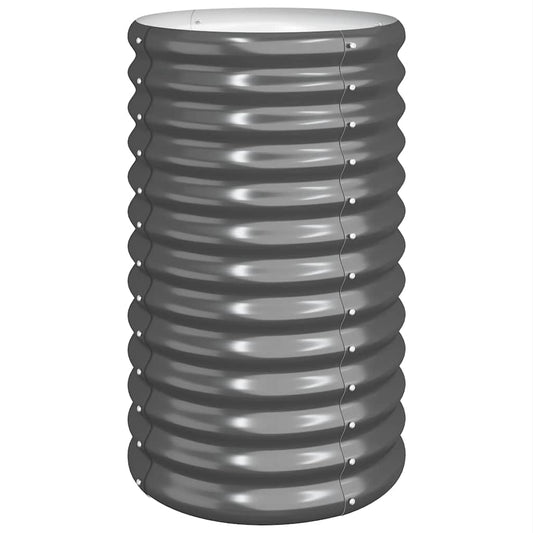 318851 vidaXL Garden Planter Galvanised Steel 40x40x68 cm Anthracite