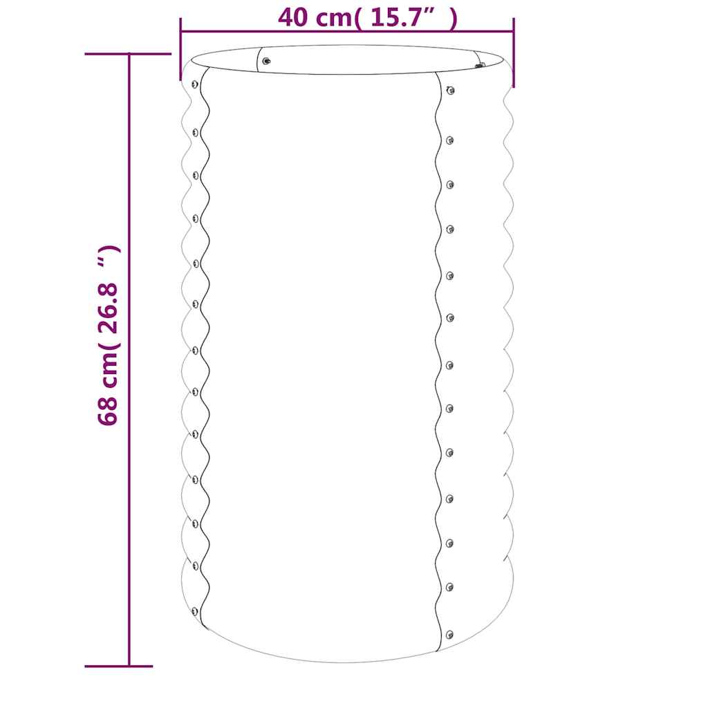 vidaXL Garden Planter | Silver | Powder-coated steel | Medium | Durable
