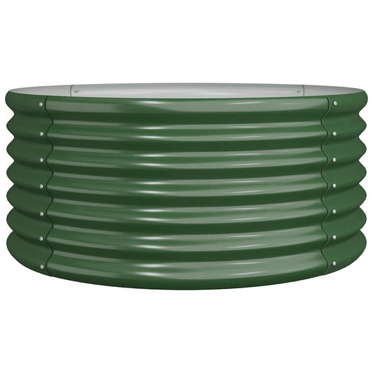 318853 vidaXL Garden Planter Galvanised Steel 80x80x36 cm Green