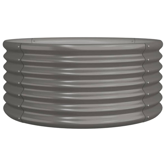 vidaXL Garden Planter Galvanised Steel 80x80x36 cm Grey
