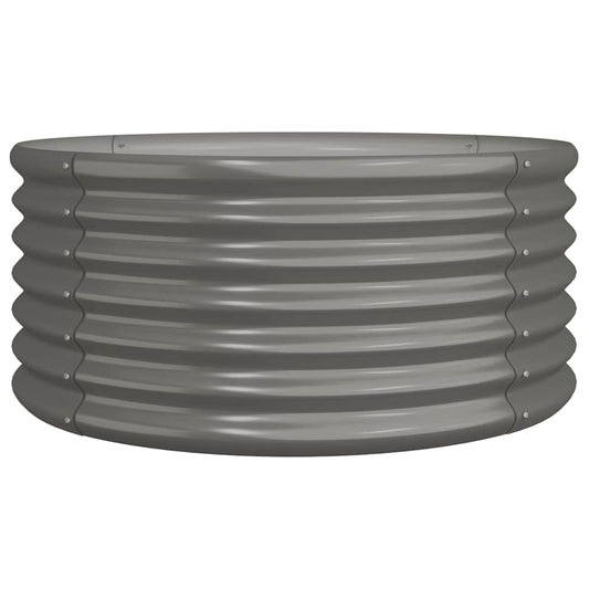 318854 vidaXL Garden Planter Galvanised Steel 80x80x36 cm Grey