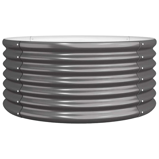 vidaXL Garden Planter Galvanised Steel 80x80x36 cm Anthracite