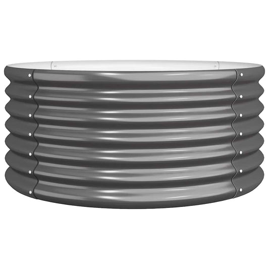 318856 vidaXL Garden Planter Galvanised Steel 80x80x36 cm Anthracite