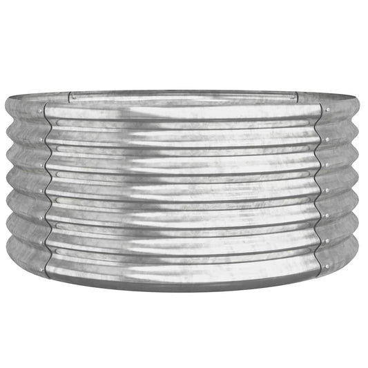 318857 vidaXL Garden Planter Galvanised Steel 80x80x36 cm Silver