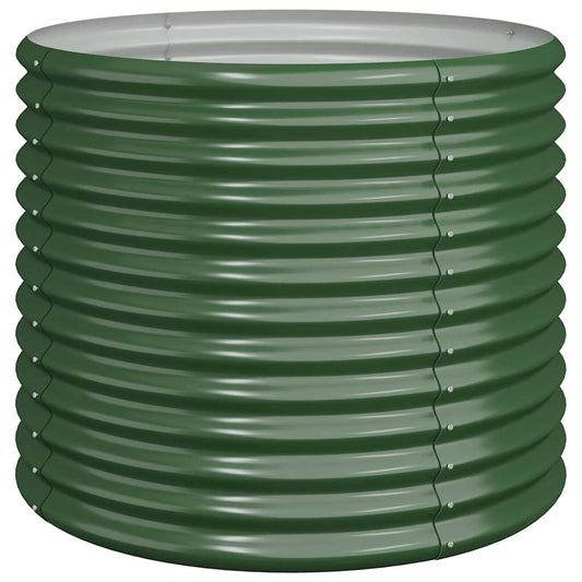 318858 vidaXL Garden Planter Galvanised Steel 80x80x68 cm Green
