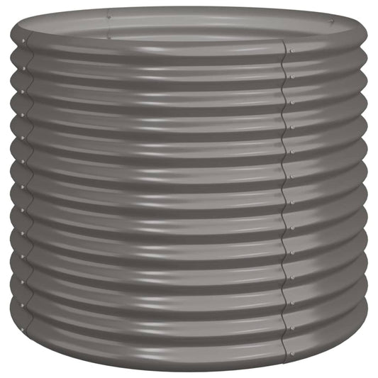 318859 vidaXL Garden Planter Galvanised Steel 80x80x68 cm Grey