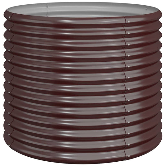 318860 vidaXL Garden Planter Galvanised Steel 80x80x68 cm Brown