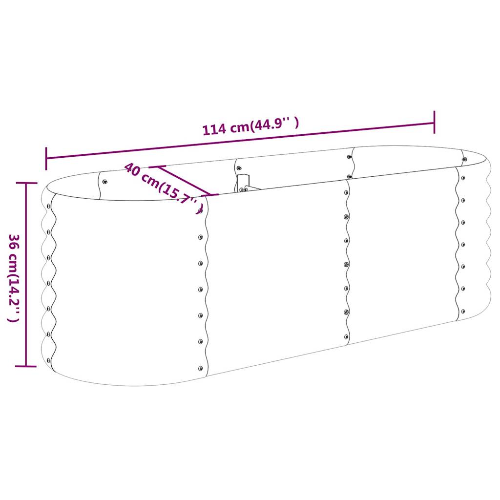 vidaXL Garden Raised Bed | Anthracite | Powder-coated steel | Medium | Durable