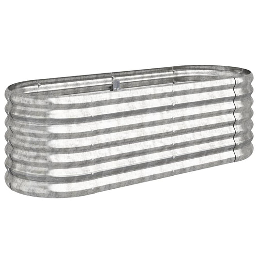 vidaXL Garden Raised Bed | Silver | Powder-coated steel | Medium | Durable