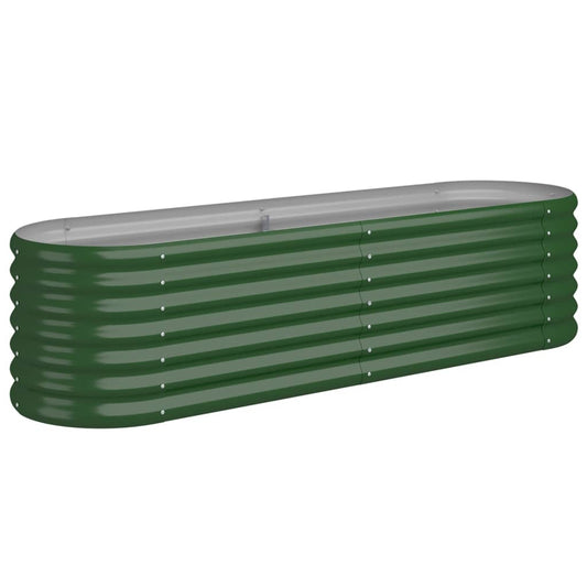 vidaXL Garden Raised Bed | Green | Powder-coated steel | Large | Durable
