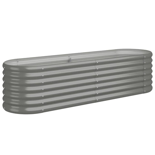 vidaXL Garden Raised Bed | Grey | Powder-coated steel | 152 x 40 x 36 cm