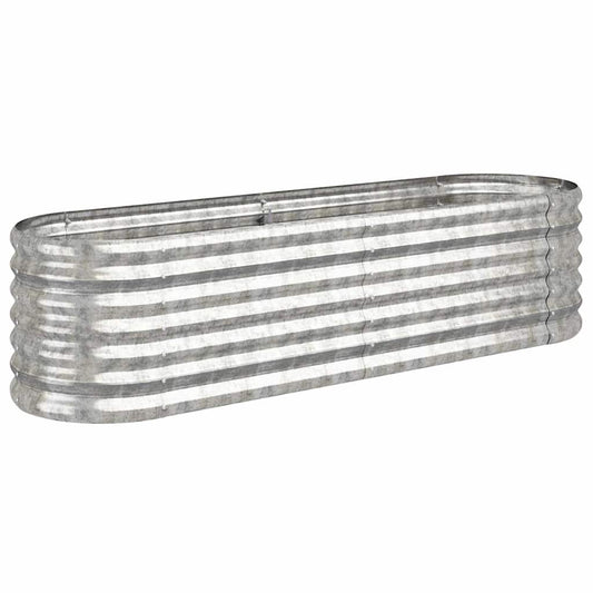 vidaXL Garden Raised Bed Galvanised Steel 152x40x36 cm Silver