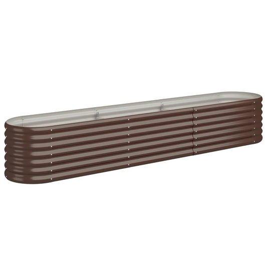 vidaXL Garden Raised Bed | Brown | Powder-coated steel | Large | Durable